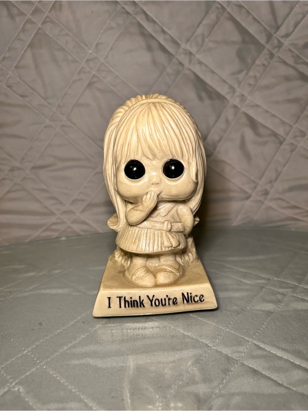 Vintage Wallace Russ Berrie I Think You’re Nice Big Eyes Girl Figurine 1970